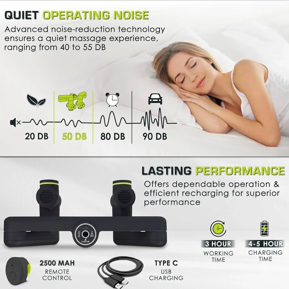 Dual Pro Percussion Massage Gun, 6 Attachable Pieces for Deep Tissue Relief